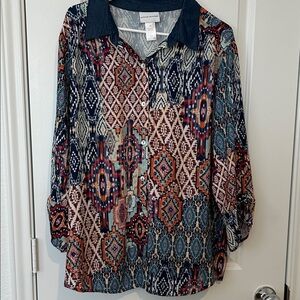 XL NWOT Alfred Dunner South West inspired Blouse